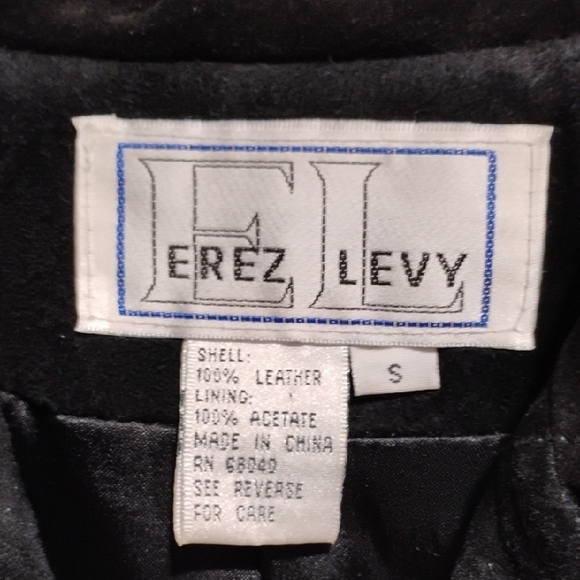 SALE! RARE! Erez Levy Embroidered Leather Vintage Jacket W Black Fringe Sz.S - Picture 7 of 13